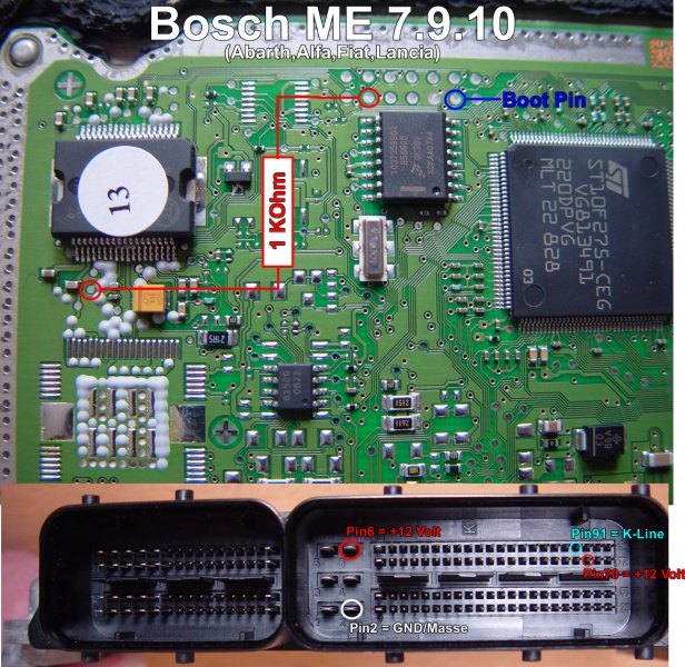 Bosch ME 7.9.10 (Alfa Romeo) pinout diagram 1